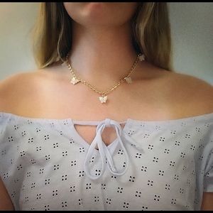 Butterfly gold butterfly necklace